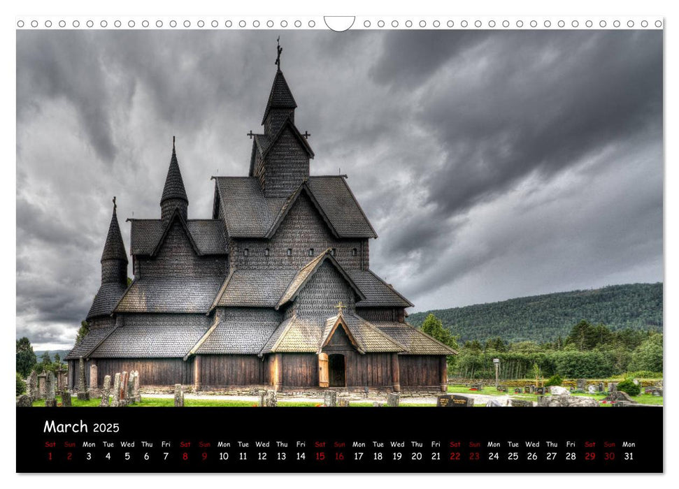 Churches of Norway (CALVENDO Monthly Calendar 2025)