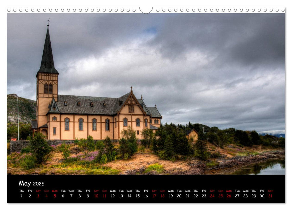 Churches of Norway (CALVENDO Monthly Calendar 2025)