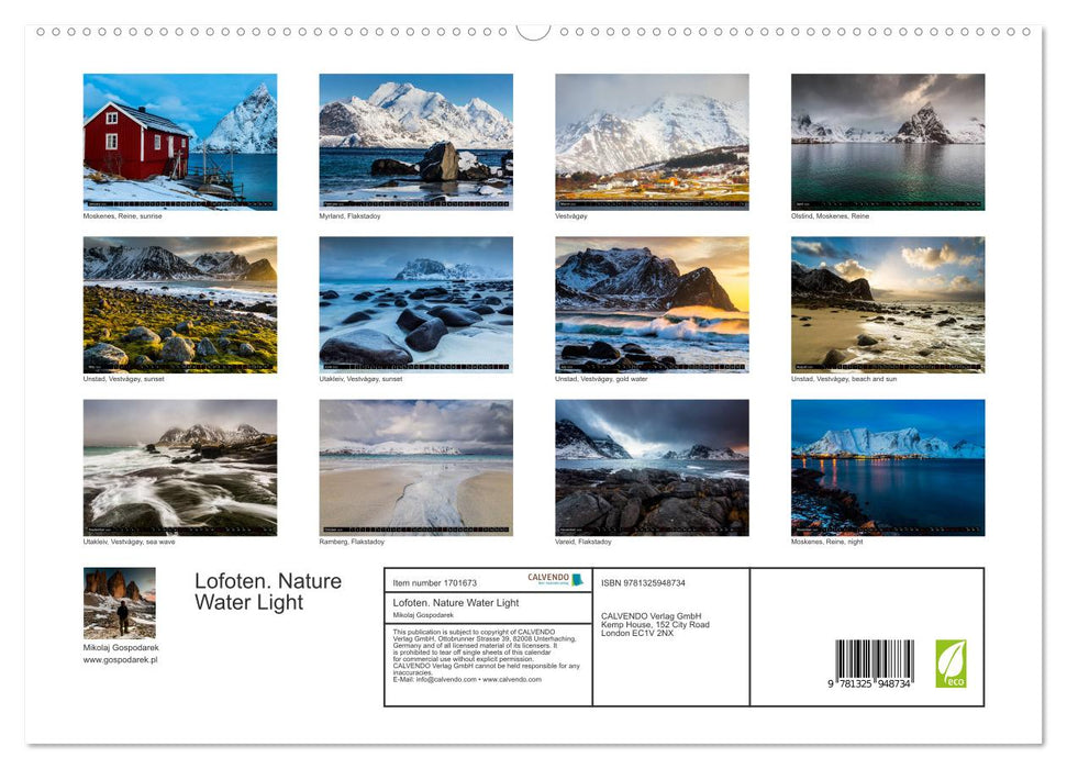 Lofoten. Nature Water Light (CALVENDO Premium-Calendar 2025)