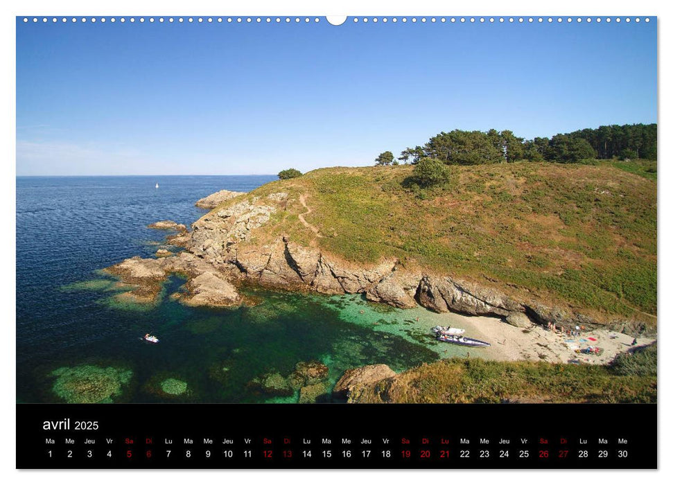 Plages à Belle-île-en-mer (CALVENDO Calendrier supérieur 2025)