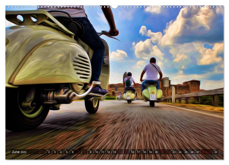 Low-angle shots of scooters (CALVENDO Premium-Calendar 2025)