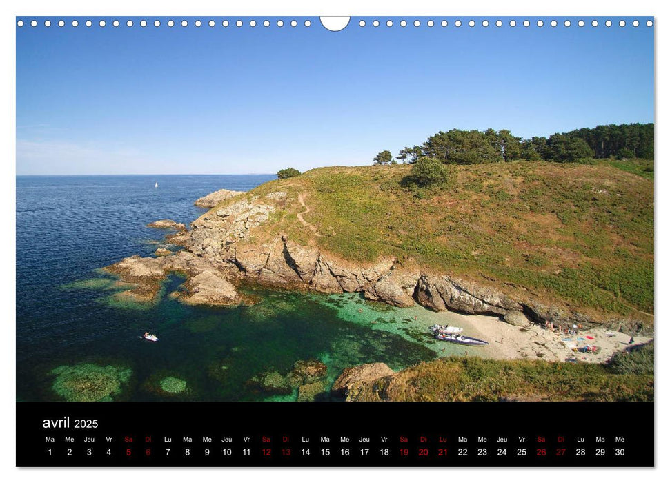 Plages à Belle-île-en-mer (CALVENDO Calendrier mensuel 2025)