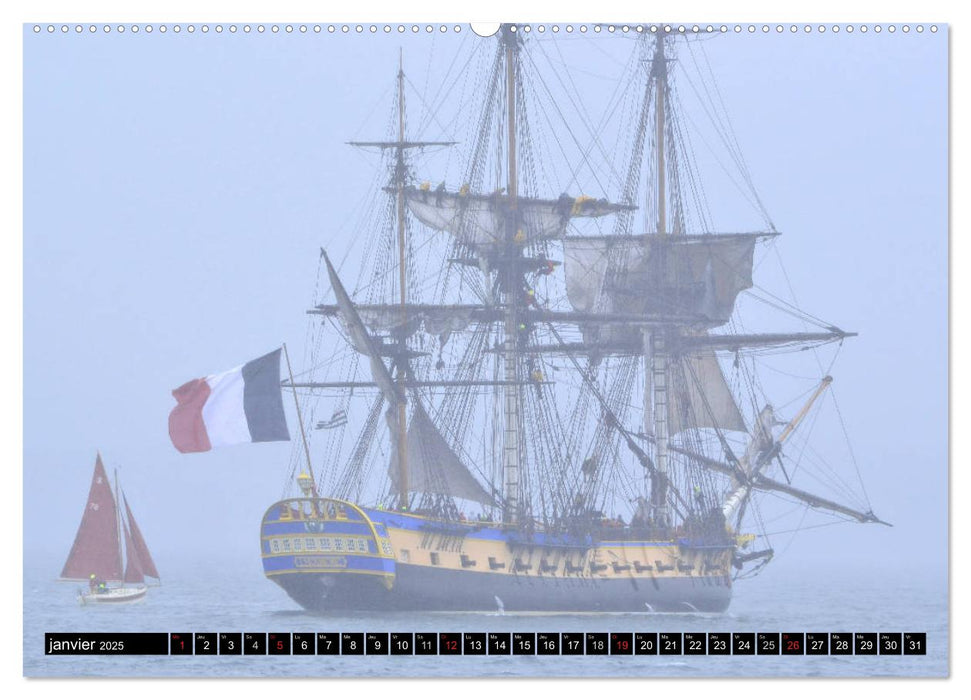 L'Hermione à Saint-Malo (CALVENDO Calendrier supérieur 2025)