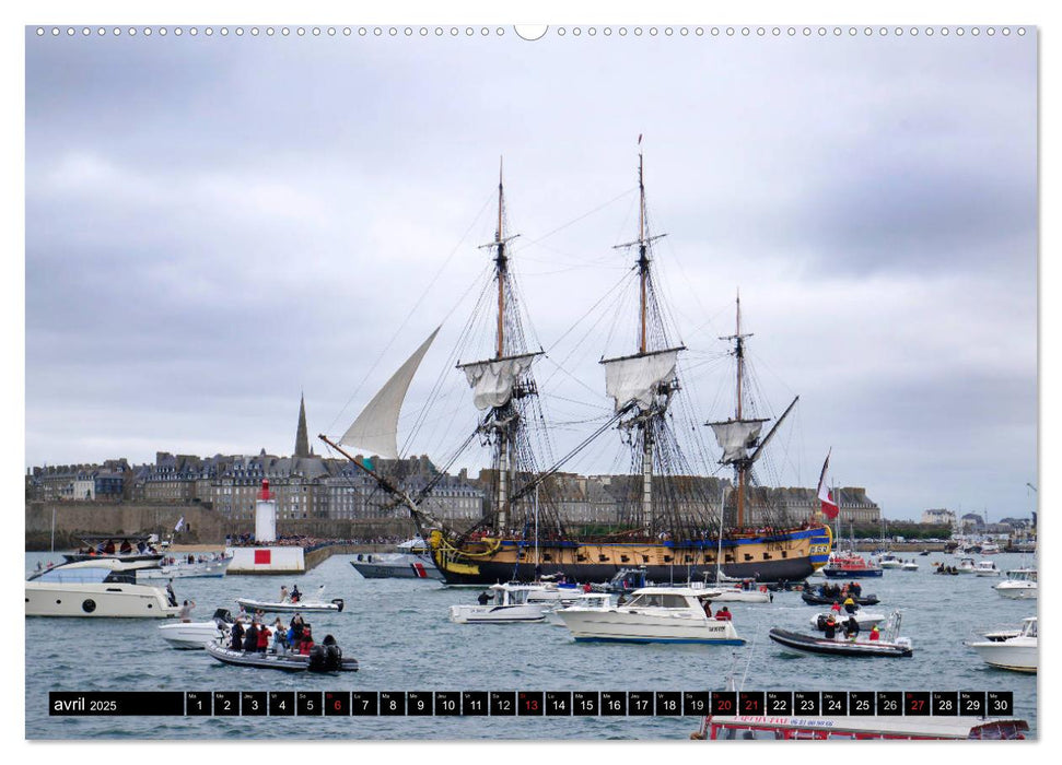 L'Hermione à Saint-Malo (CALVENDO Calendrier supérieur 2025)