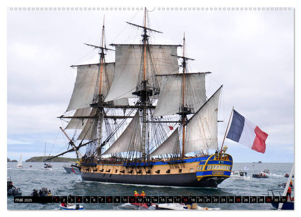 L'Hermione à Saint-Malo (CALVENDO Calendrier supérieur 2025)