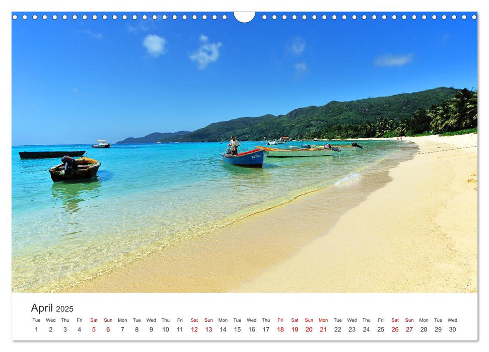 Dreamy Beaches of the Seychelles (CALVENDO Monthly Calendar 2025)