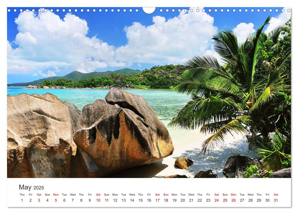 Dreamy Beaches of the Seychelles (CALVENDO Monthly Calendar 2025)