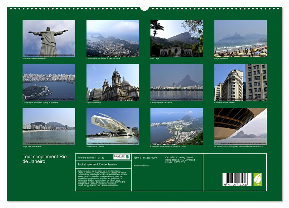 Tout simplement Rio de Janeiro (CALVENDO Calendrier supérieur 2025)