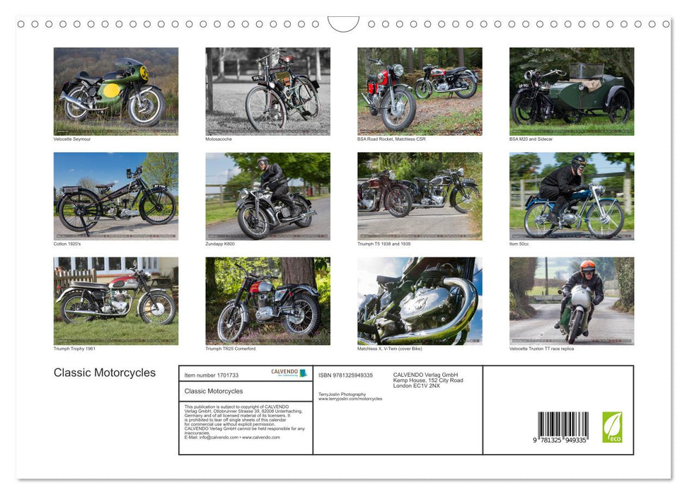 Classic Motorcycles (CALVENDO Monthly Calendar 2025)