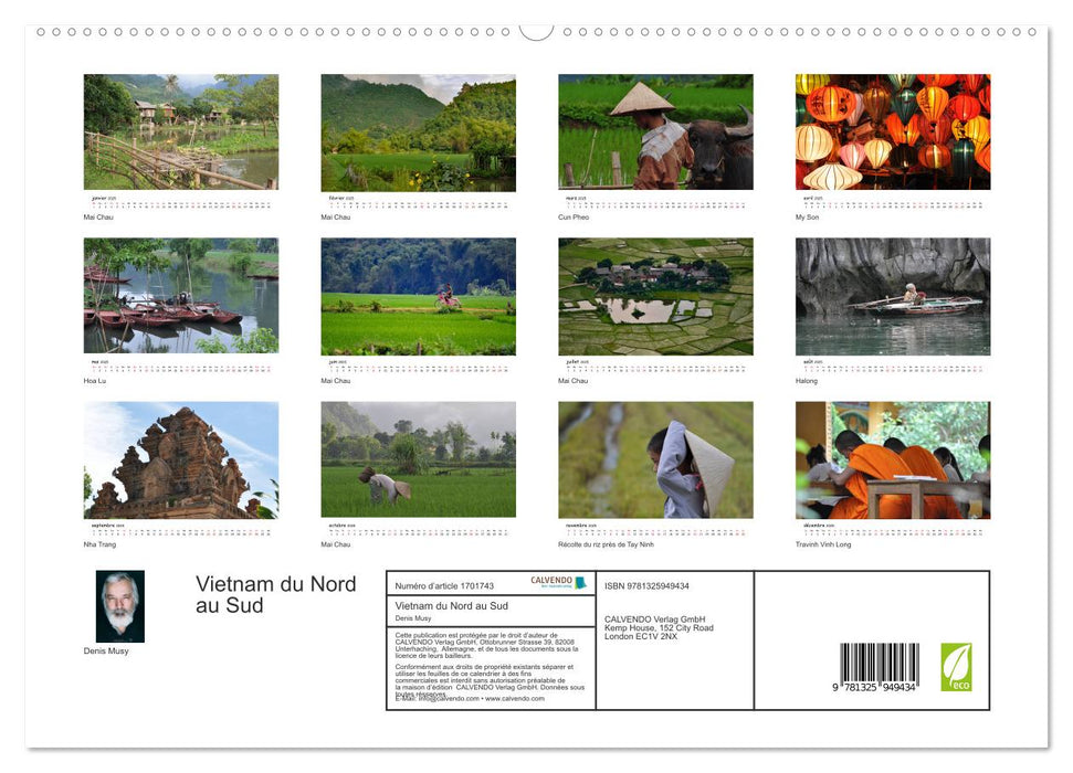 Vietnam du Nord au Sud (CALVENDO Calendrier supérieur 2025)