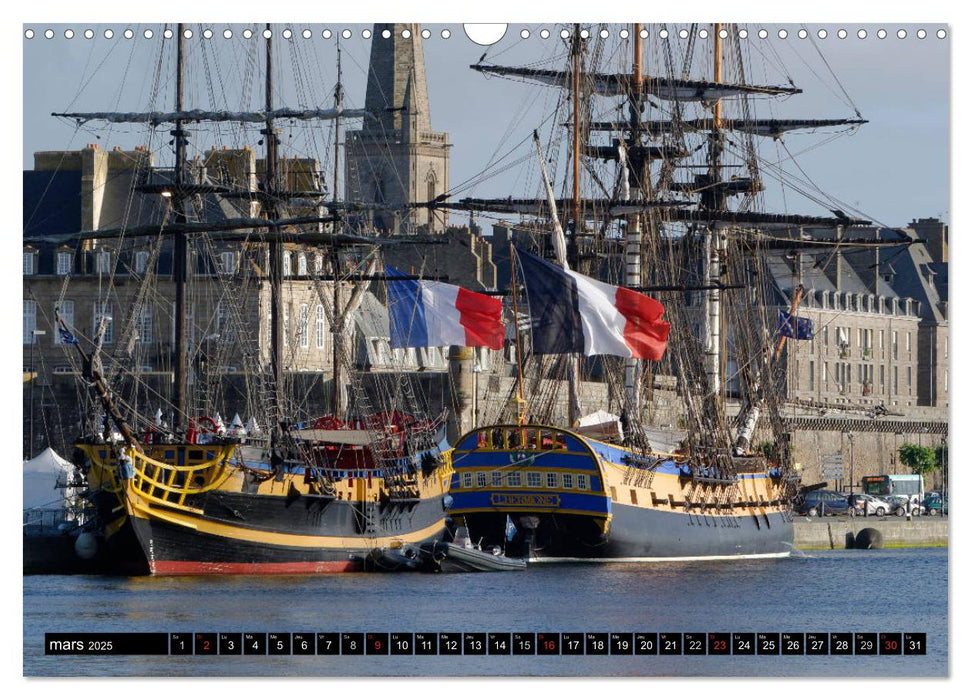 L'Hermione à Saint-Malo (CALVENDO Calendrier mensuel 2025)