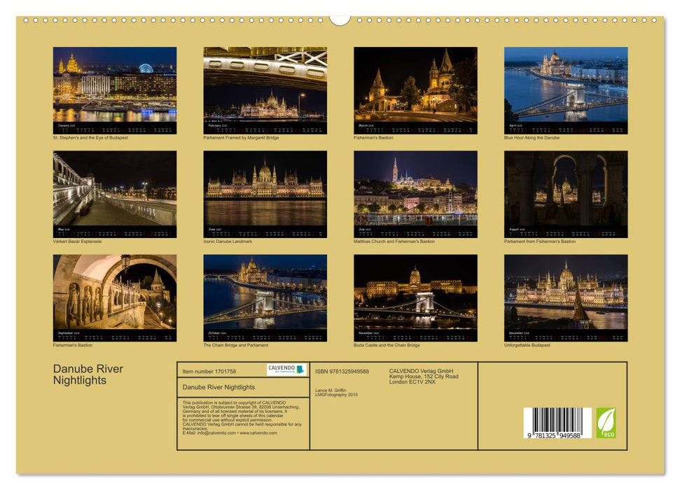 Danube River Nightlights (CALVENDO Premium-Calendar 2025)