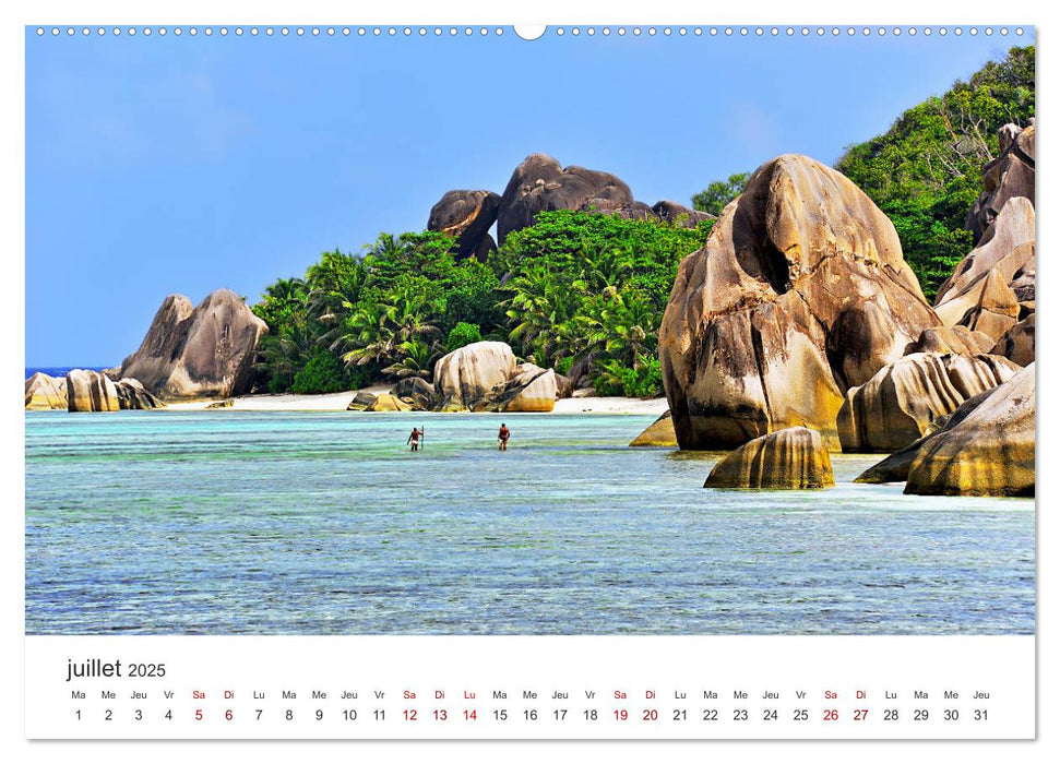 Plages de rêve Seychelles (CALVENDO Calendrier supérieur 2025)