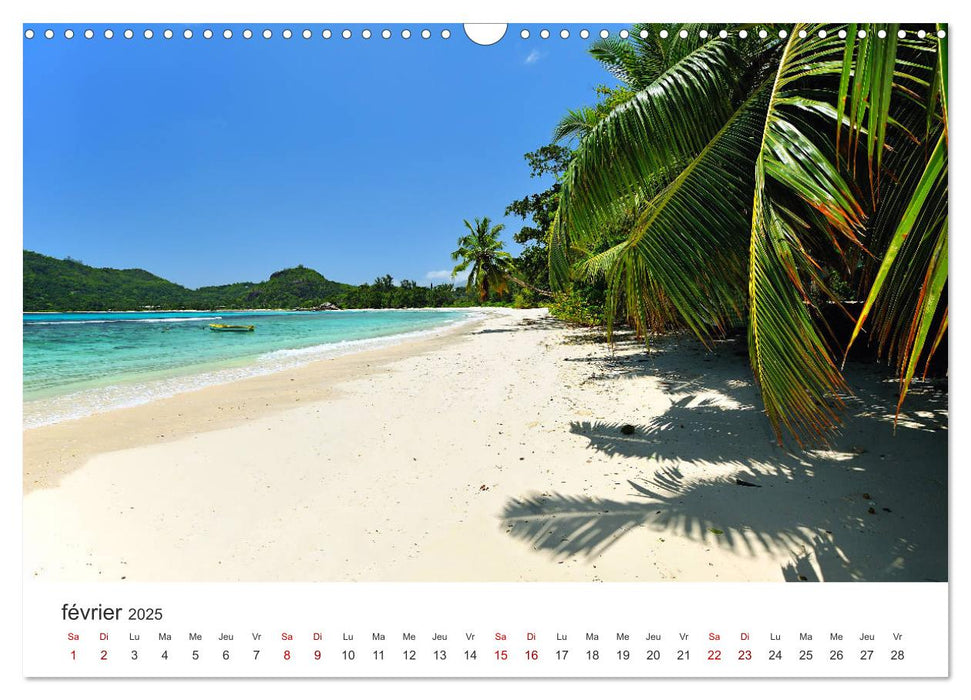 Plages de rêve Seychelles (CALVENDO Calendrier mensuel 2025)