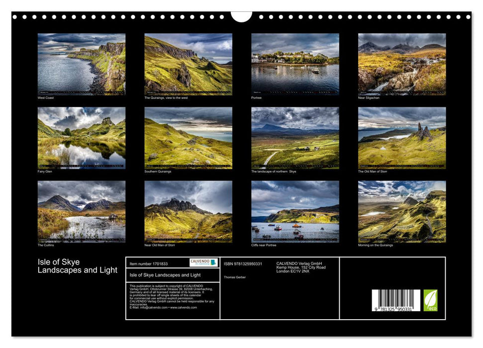 Isle of Skye Landscapes and Light (CALVENDO Monthly Calendar 2025)