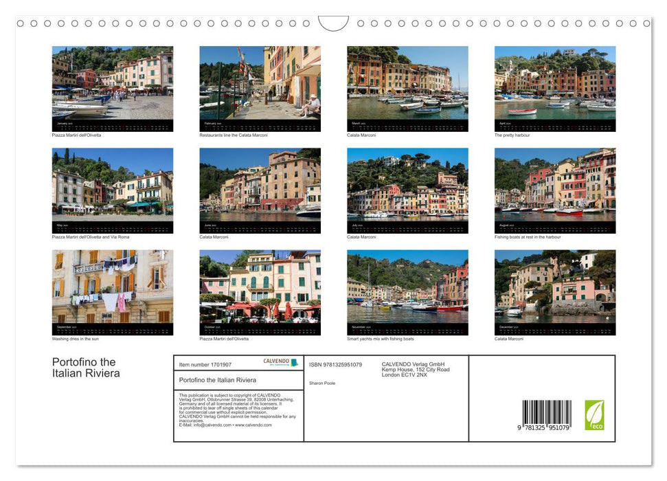 Portofino the Italian Riviera (CALVENDO Monthly Calendar 2025)