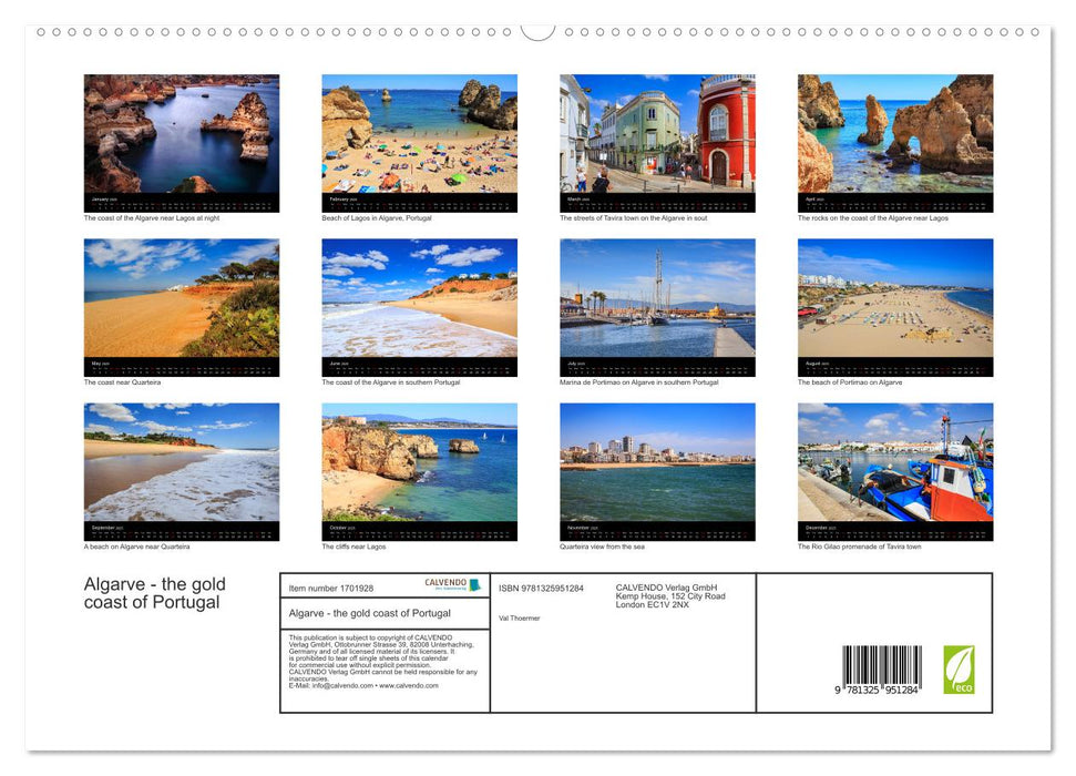 Algarve - the gold coast of Portugal (CALVENDO Premium-Calendar 2025)