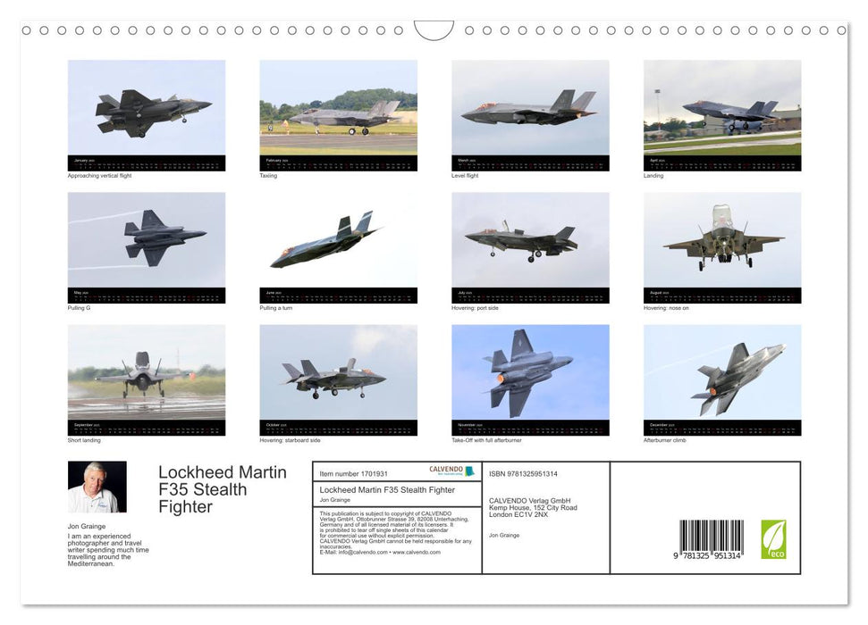 Lockheed Martin F35 Stealth Fighter (CALVENDO Monthly Calendar 2025)