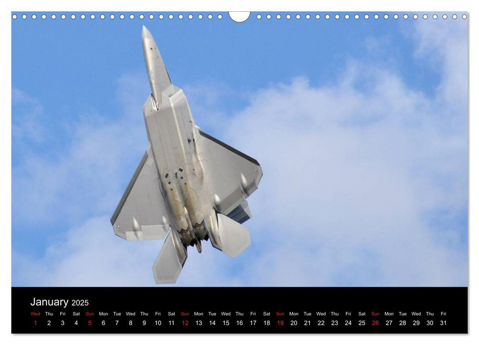 Lockheed Martin F-22A Raptor (CALVENDO Monthly Calendar 2025)