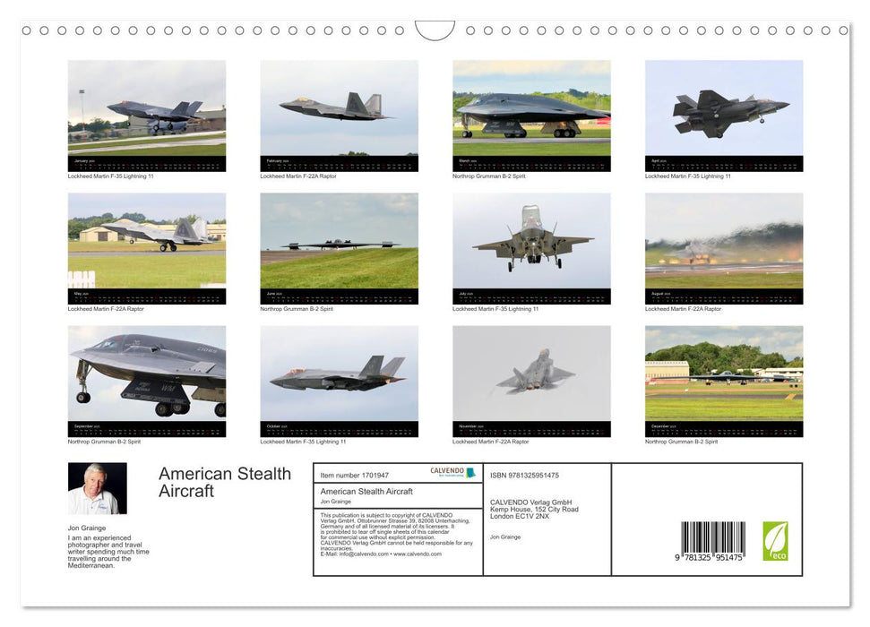 American Stealth Aircraft (CALVENDO Monthly Calendar 2025)