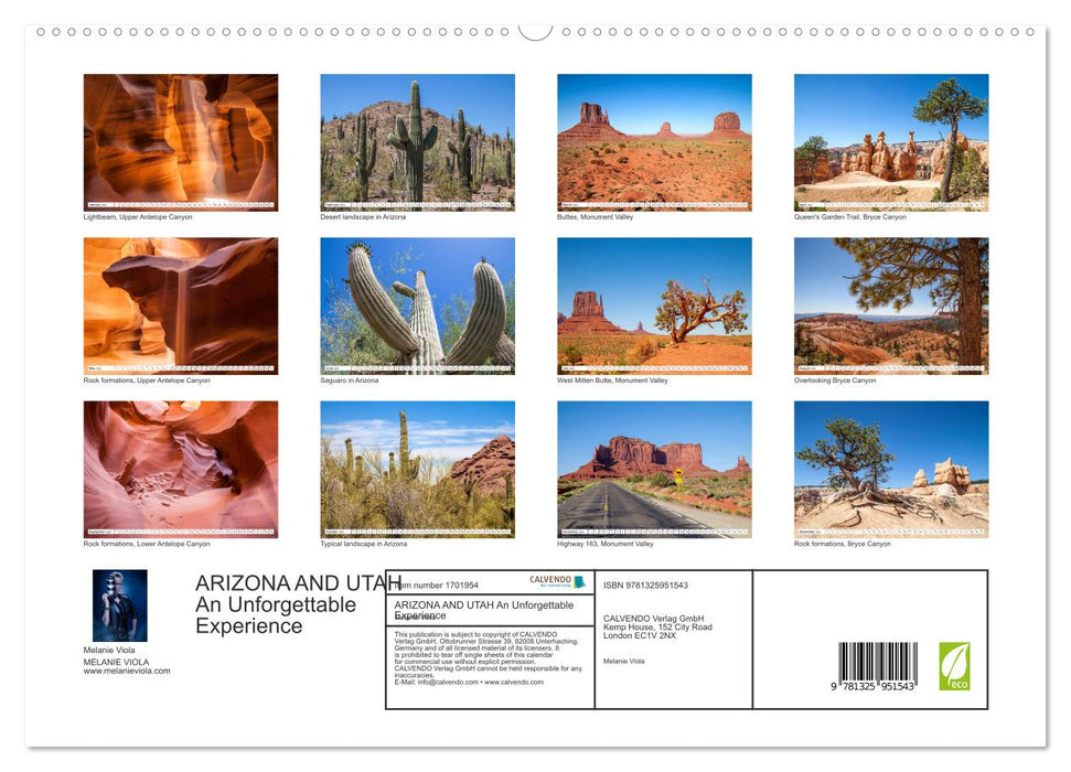 ARIZONA AND UTAH An Unforgettable Experience (CALVENDO Premium-Calendar 2025)