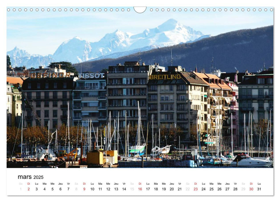 Genève Points de vue (CALVENDO Calendrier mensuel 2025)