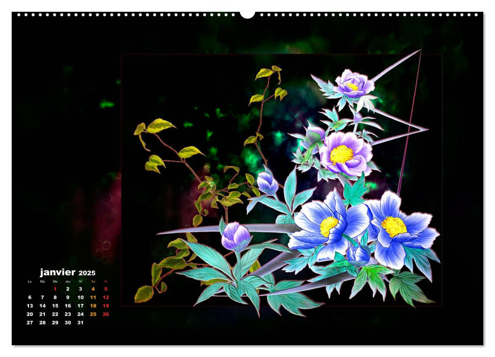 Images d'art Ikebana (CALVENDO Calendrier supérieur 2025)