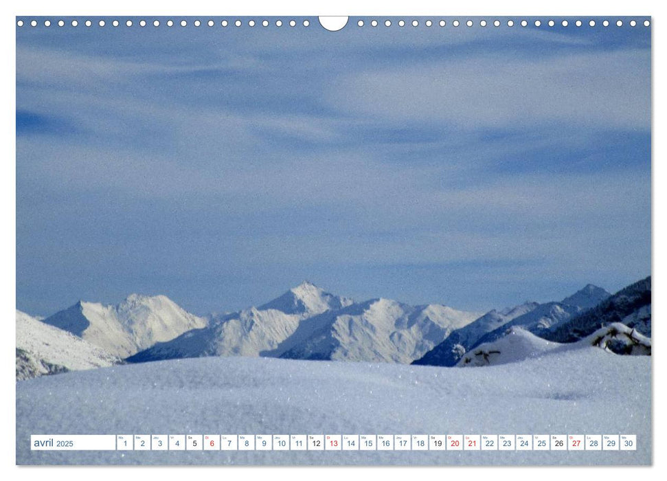 De la neige, toute l'année en montagne (CALVENDO Calendrier mensuel 2025)