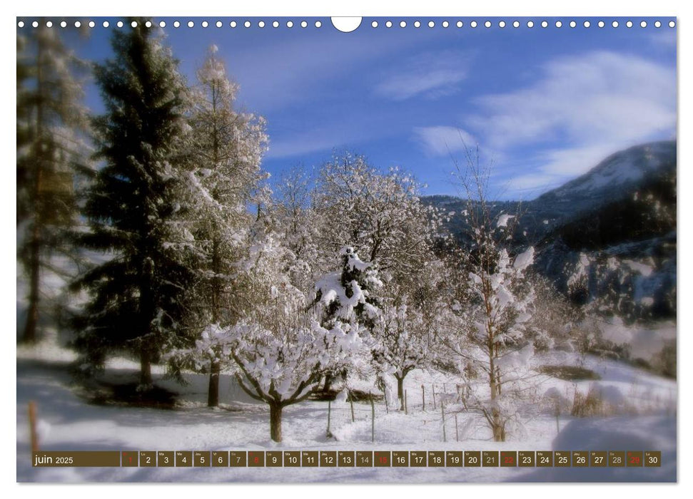 De la neige, toute l'année en montagne (CALVENDO Calendrier mensuel 2025)