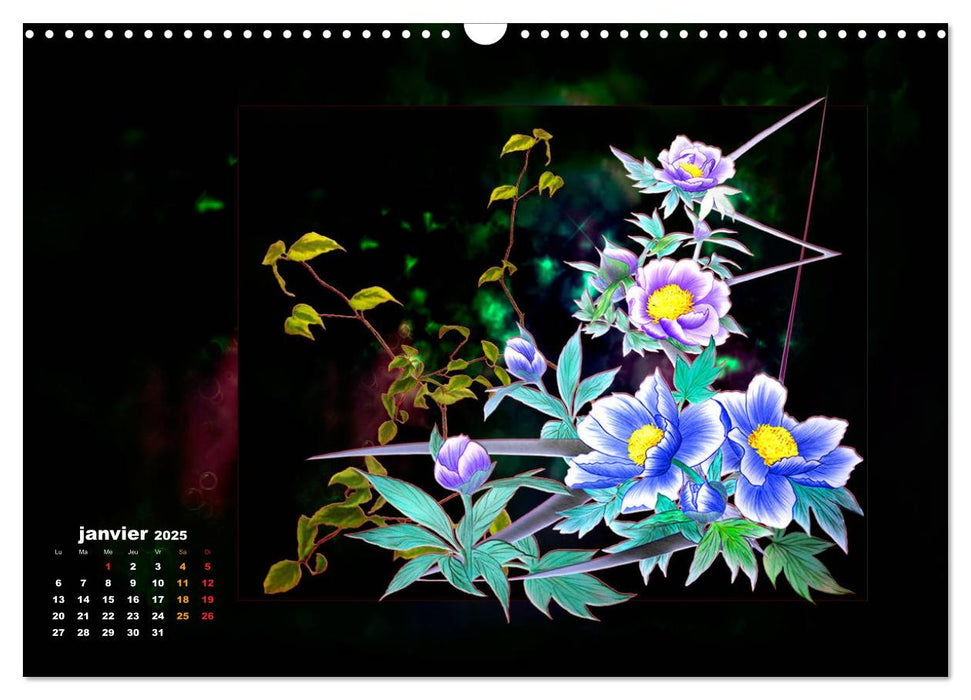 Images d'art Ikebana (CALVENDO Calendrier mensuel 2025)