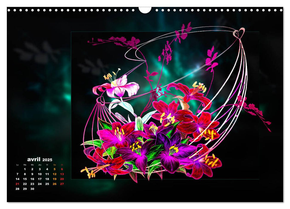 Images d'art Ikebana (CALVENDO Calendrier mensuel 2025)