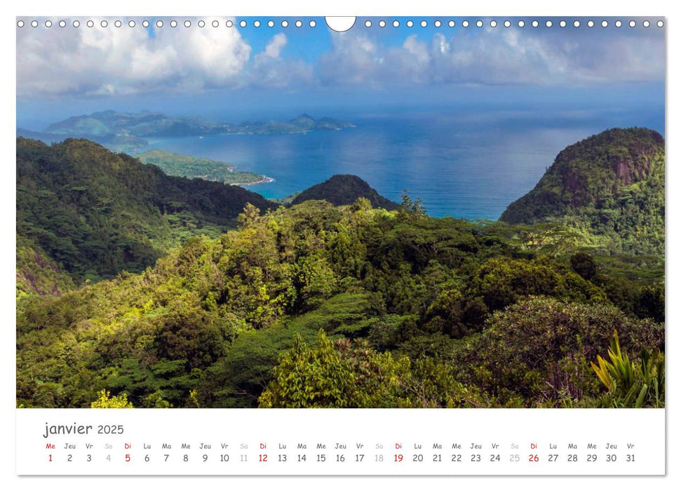 Paysages des Seychelles (CALVENDO Calendrier mensuel 2025)