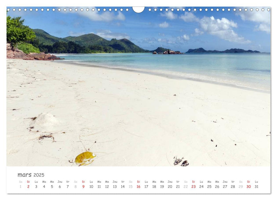 Paysages des Seychelles (CALVENDO Calendrier mensuel 2025)