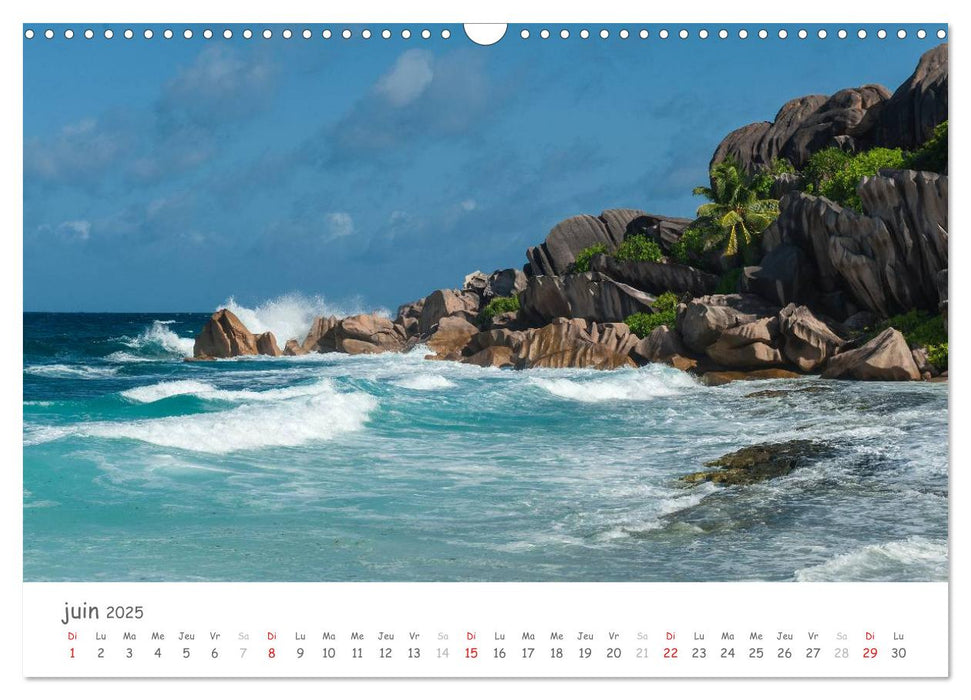 Paysages des Seychelles (CALVENDO Calendrier mensuel 2025)