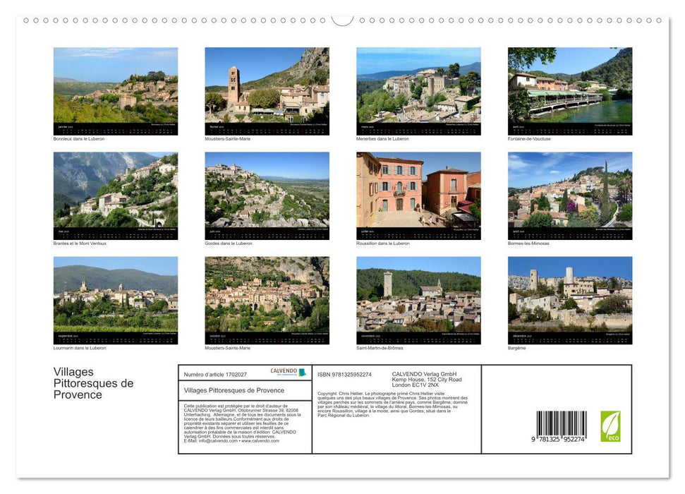 Villages Pittoresques de Provence (CALVENDO Calendrier supérieur 2025)