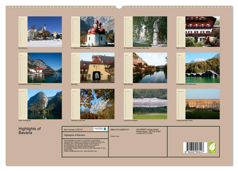 Highlights of Bavaria (CALVENDO Premium-Calendar 2025)