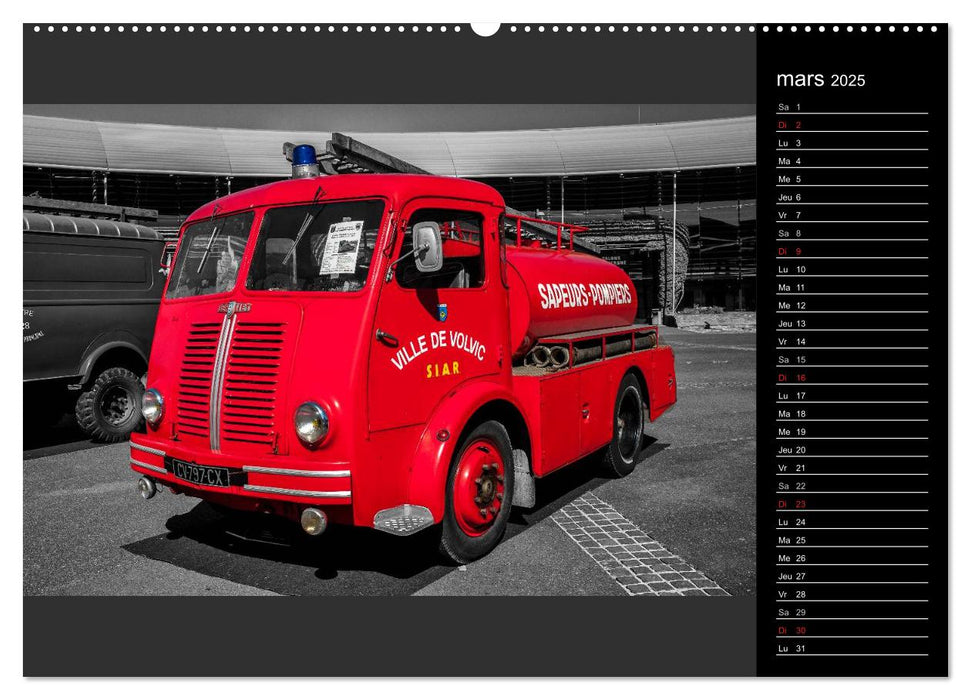 VÉHICULES de POMPIERS VINTAGE (CALVENDO Calendrier supérieur 2025)