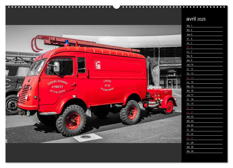 VÉHICULES de POMPIERS VINTAGE (CALVENDO Calendrier supérieur 2025)