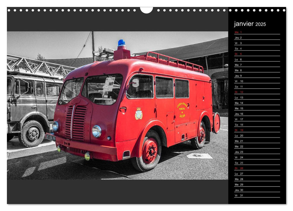 VÉHICULES de POMPIERS VINTAGE (CALVENDO Calendrier mensuel 2025)