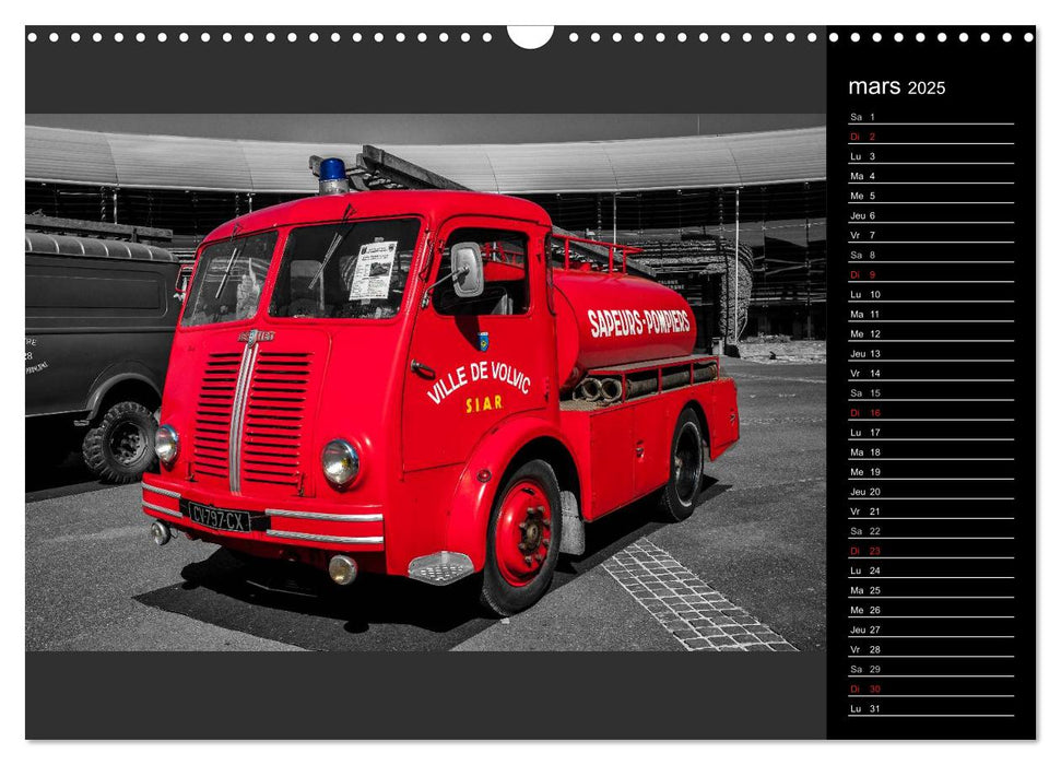 VÉHICULES de POMPIERS VINTAGE (CALVENDO Calendrier mensuel 2025)