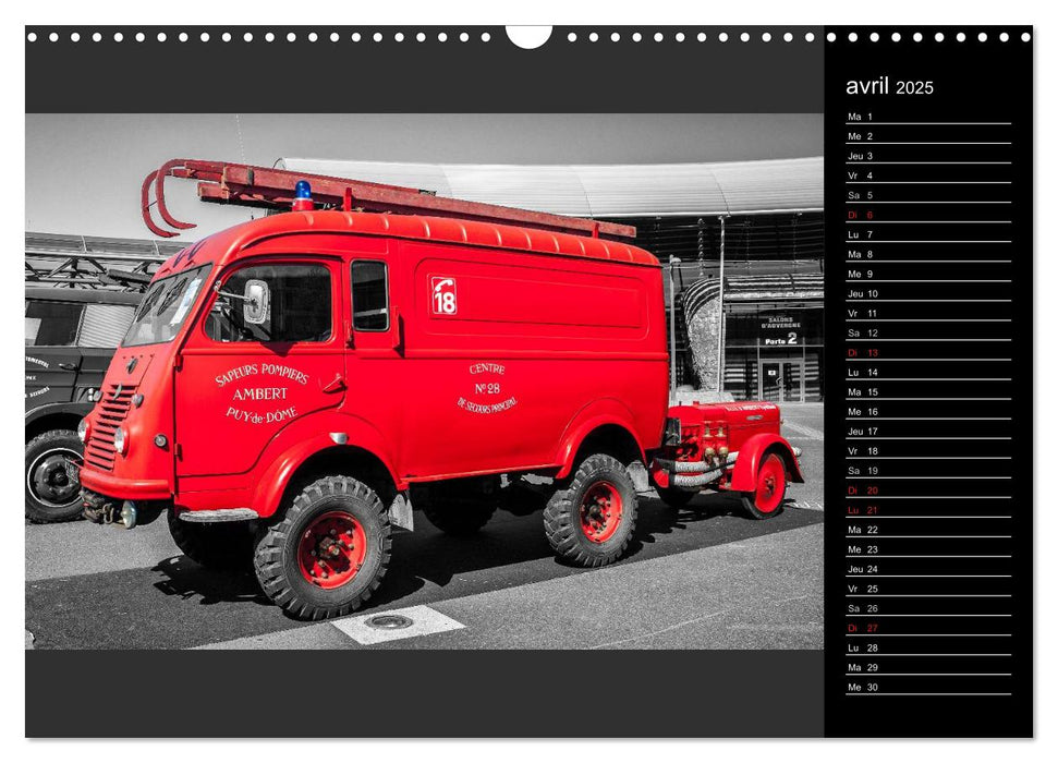 VÉHICULES de POMPIERS VINTAGE (CALVENDO Calendrier mensuel 2025)