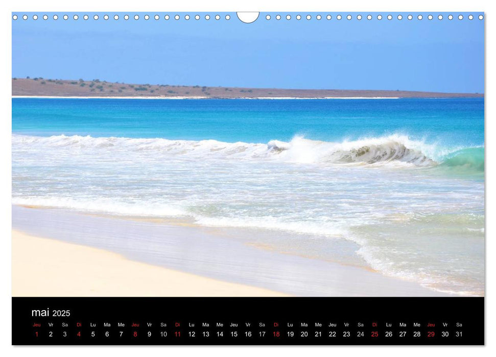 Voyage au Cap-Vert, Boa Vista (CALVENDO Calendrier mensuel 2025)