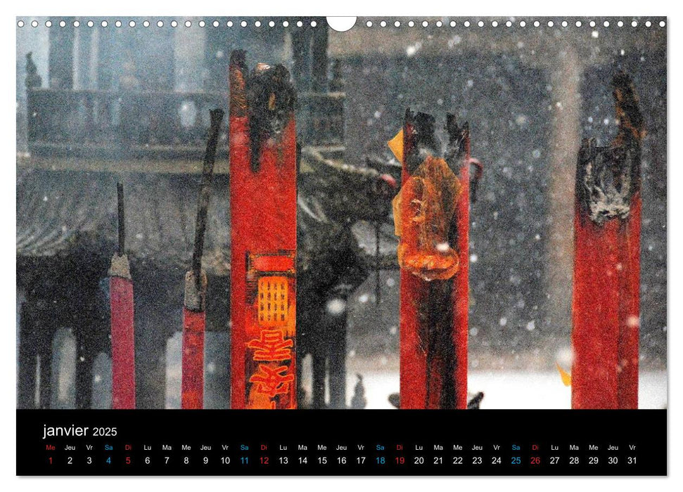 ROUGE CHINE (CALVENDO Calendrier mensuel 2025)