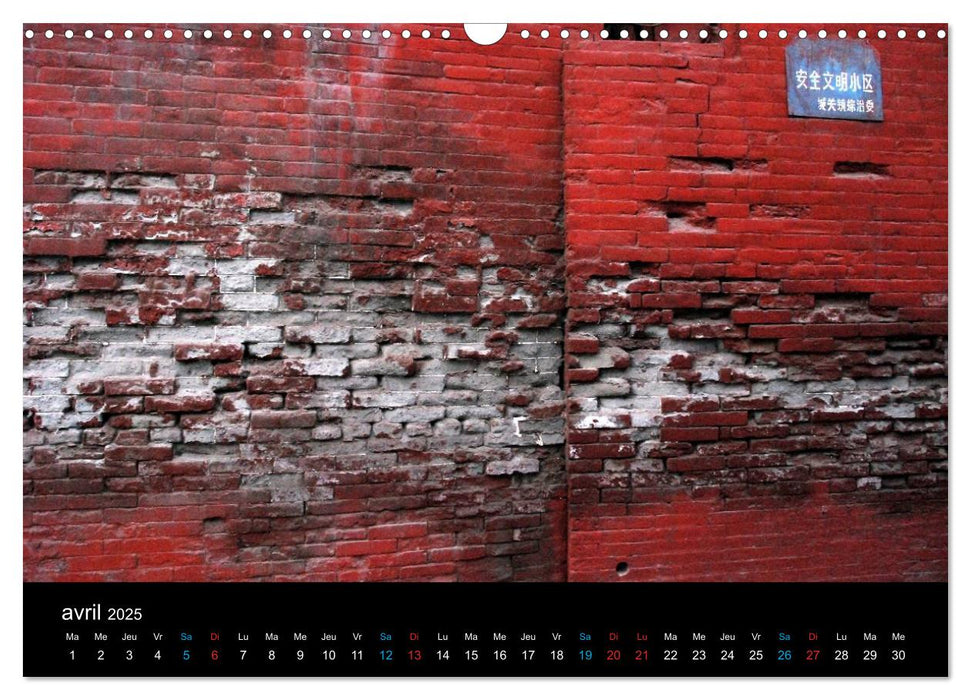 ROUGE CHINE (CALVENDO Calendrier mensuel 2025)