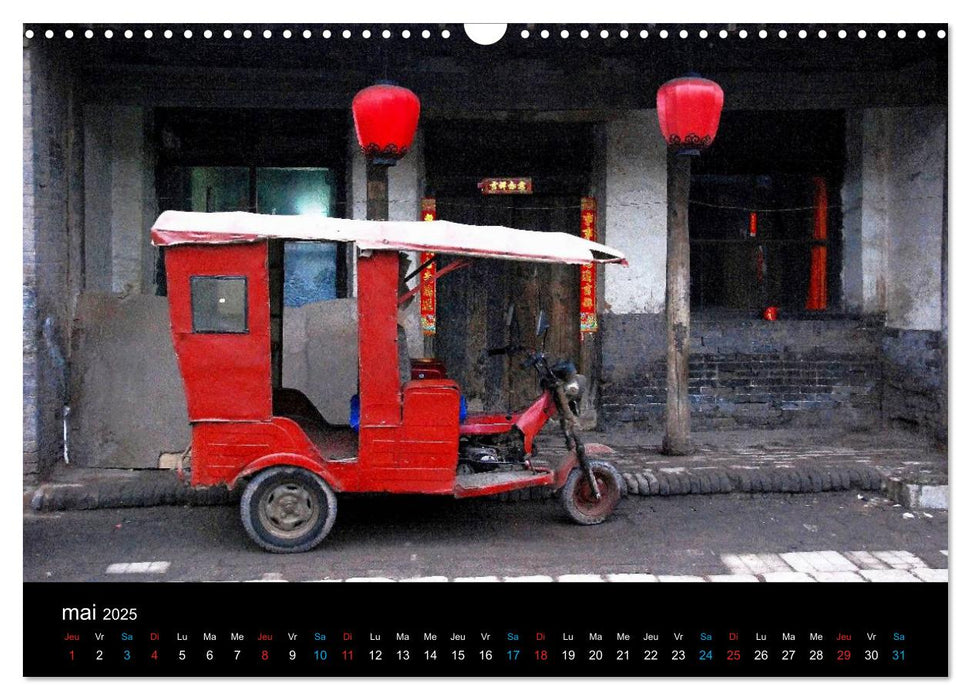 ROUGE CHINE (CALVENDO Calendrier mensuel 2025)