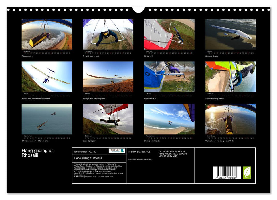 Hang gliding at Rhossili (CALVENDO Monthly Calendar 2025)