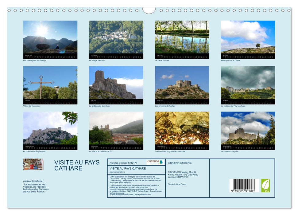 VISITE AU PAYS CATHARE (CALVENDO Calendrier mensuel 2025)