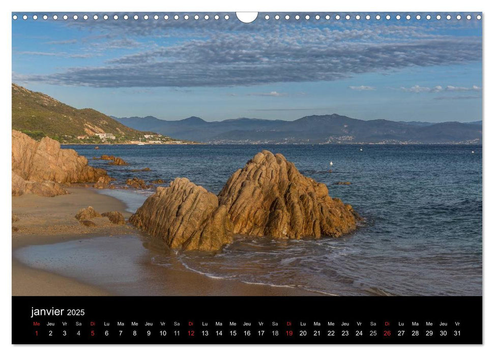 Les plus belles plages de Corse (CALVENDO Calendrier mensuel 2025)