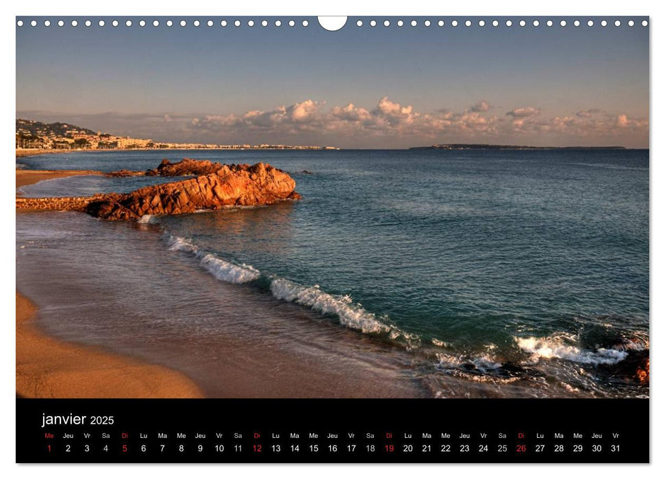 Côte d'Azur entre Mer et Montagne (CALVENDO Calendrier mensuel 2025)