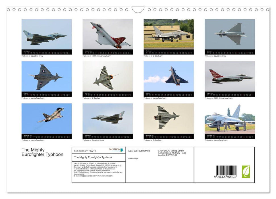 The Mighty Eurofighter Typhoon (CALVENDO Monthly Calendar 2025)